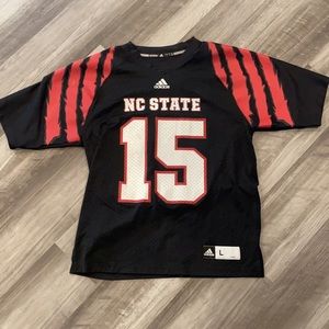 NC State #15 adidas alternate black jersey